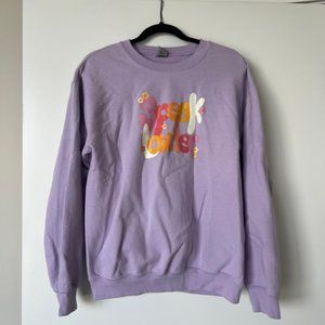 purple Speak Louder crewneck sweater
